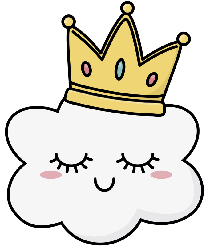 Kids vinyl carpet with crowned clouds design - TenStickers
