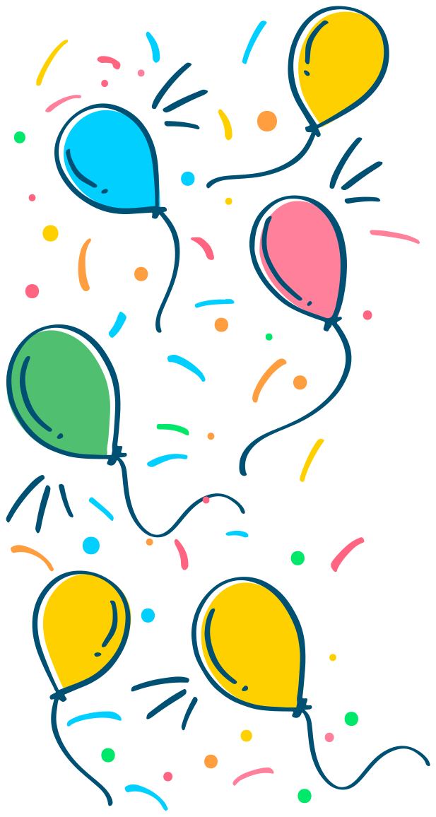 Kids vinyl carpet balloon with confetti design - TenStickers
