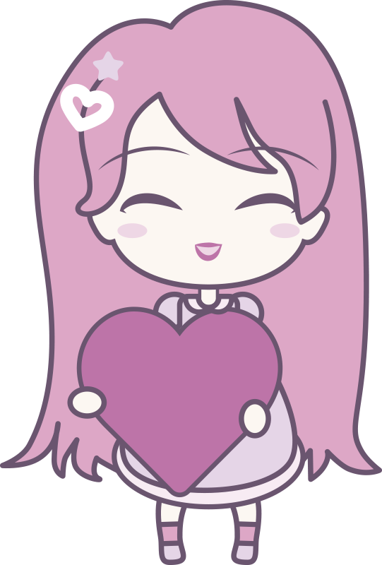 Kids vinyl carpet anime girl spreading love - TenStickers