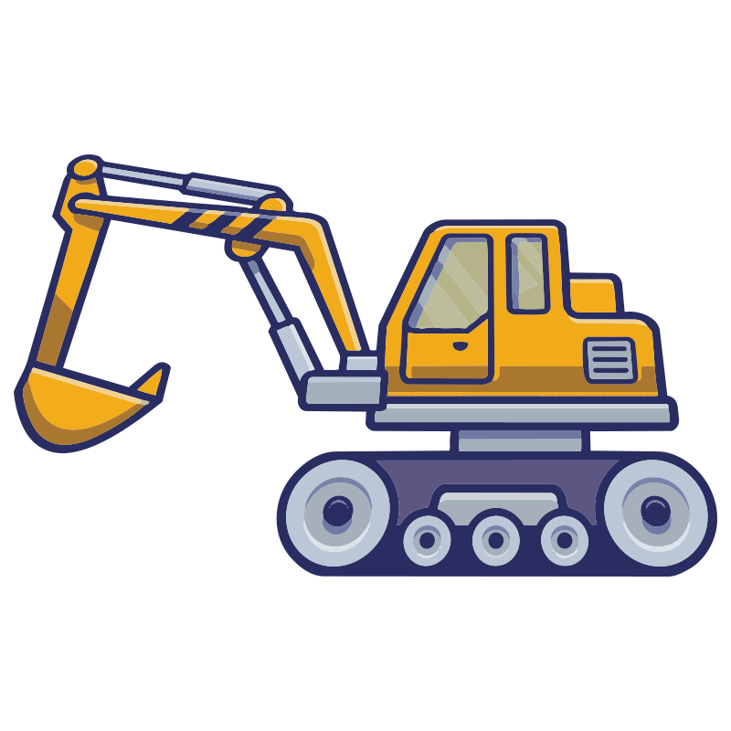 Kids vinyl carpet excavator yellow design for kids - TenStickers