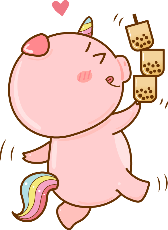 Kids vinyl carpet cartoon pig unicorn - TenStickers