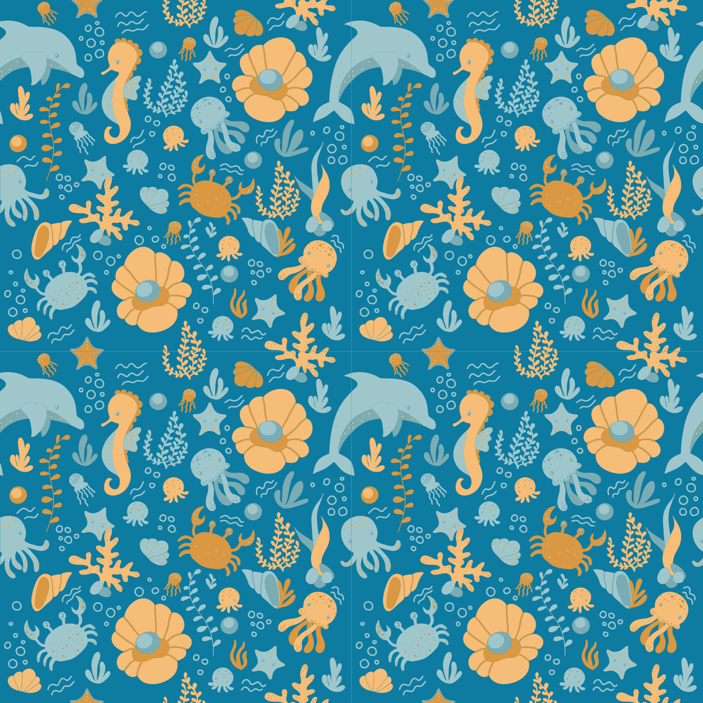 Kids vinyl carpet ocean adventure - TenStickers