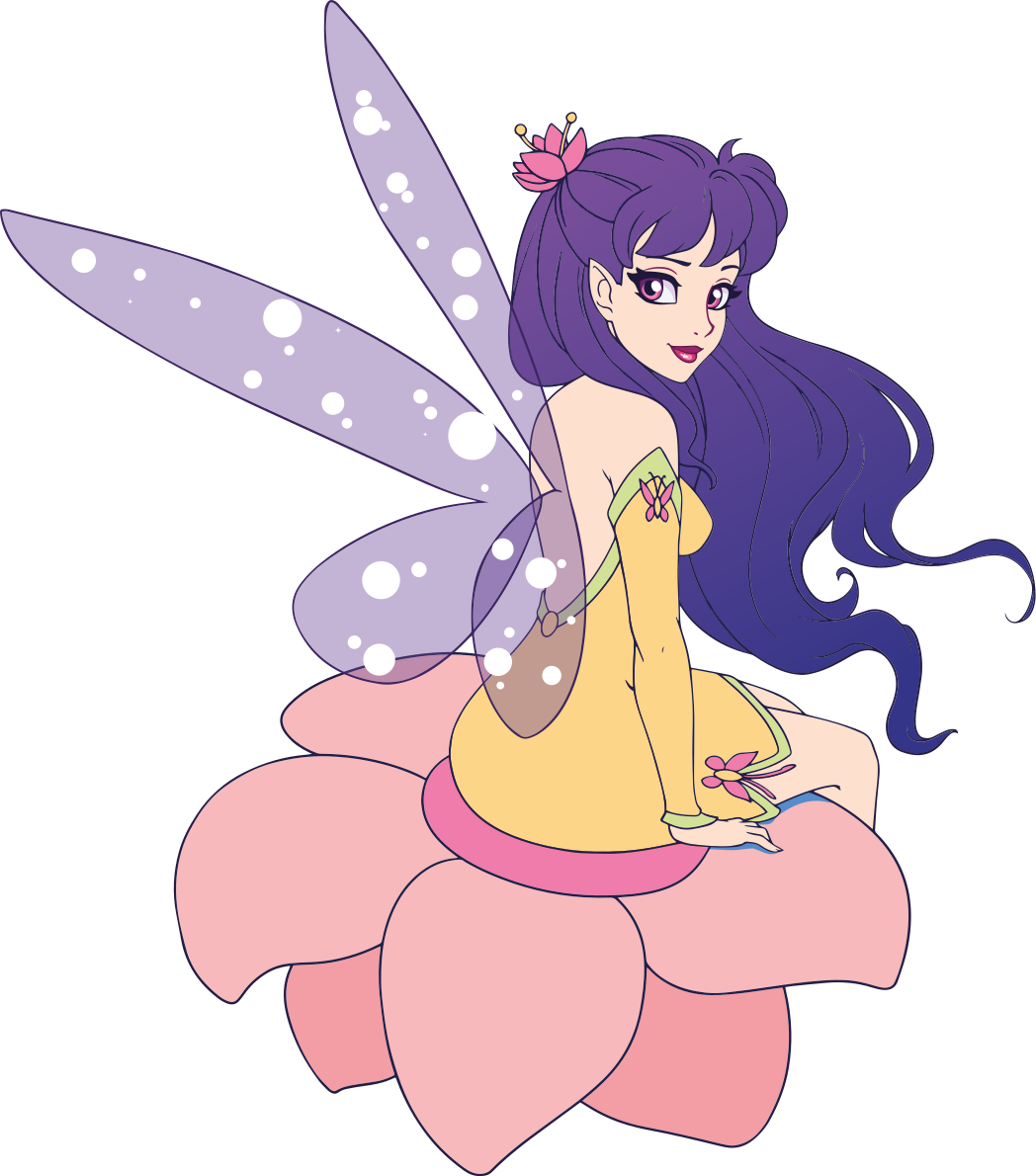 Kids vinyl carpet cute fairy sitting on a flower - TenStickers