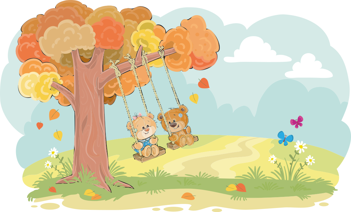 Kids vinyl carpet teddy bears in the woods - TenStickers