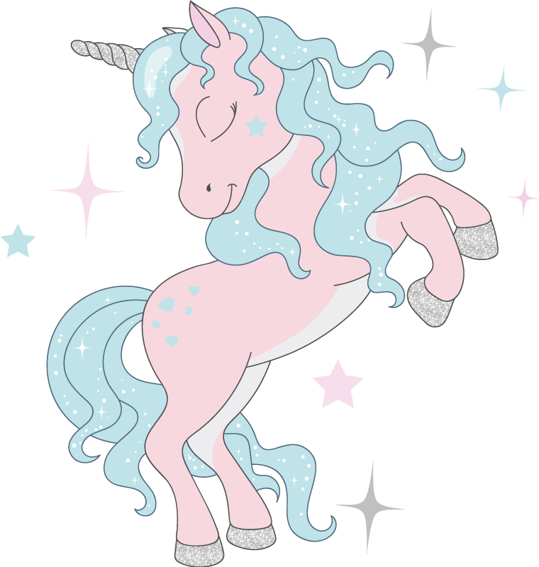 Kids vinyl carpet with glimmering unicorns pattern - TenStickers