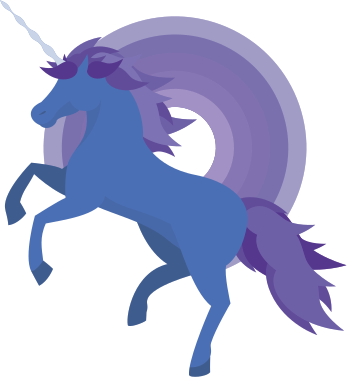 Kids vinyl carpet blue and purple unicorn design - TenStickers
