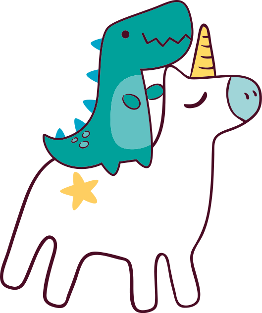 Kids vinyl carpet with unicorn and dinosaur design - TenStickers