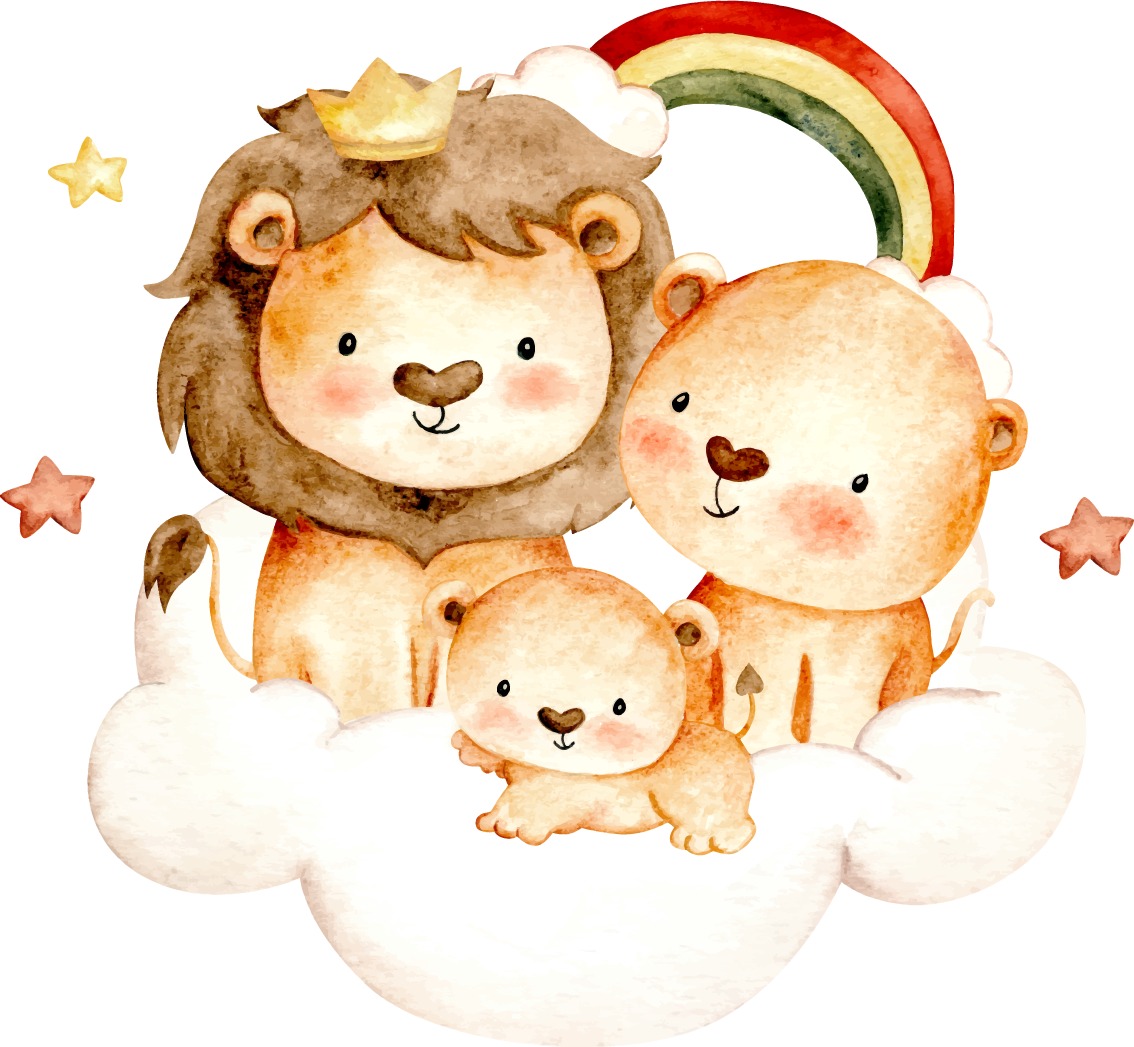 Kids vinyl carpet baby animals stars and clouds - TenStickers