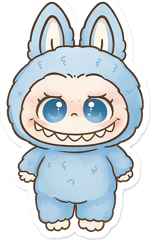 Kids vinyl carpet blue monster toy - TenStickers