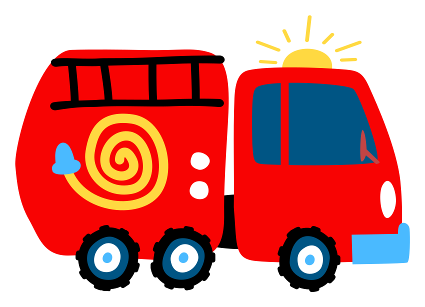 Kids vinyl carpet playful red vehicle - TenStickers