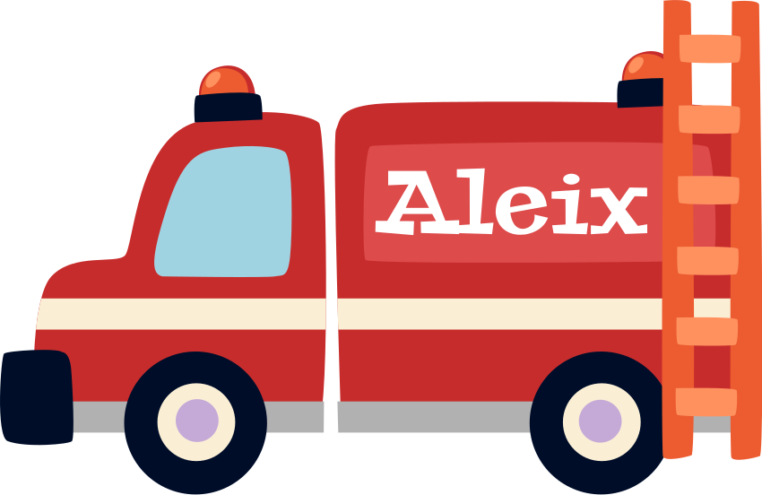 Kids vinyl carpet colorful fire truck design - TenStickers
