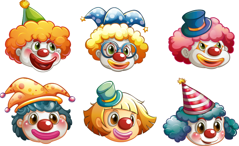 Kids vinyl carpet colorful clown faces design - TenStickers