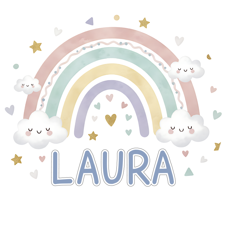 Kids vinyl carpet personalized with rainbow design - TenStickers