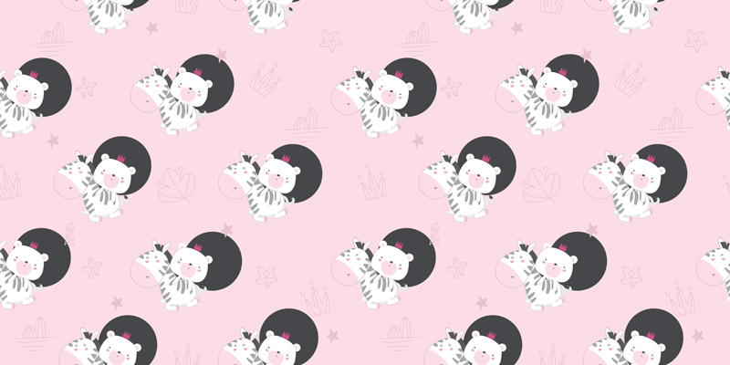 Kids vinyl carpet baby zebra and bear decor - TenStickers