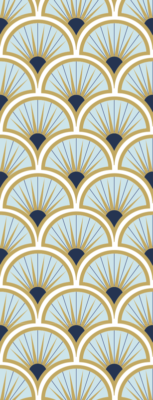 Bathroom vinyl carpet in art deco blue tones - TenStickers