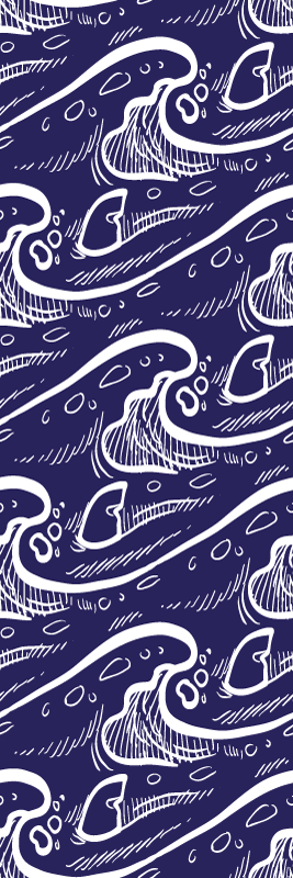 Bathroom vinyl carpet with blue wave pattern - TenStickers