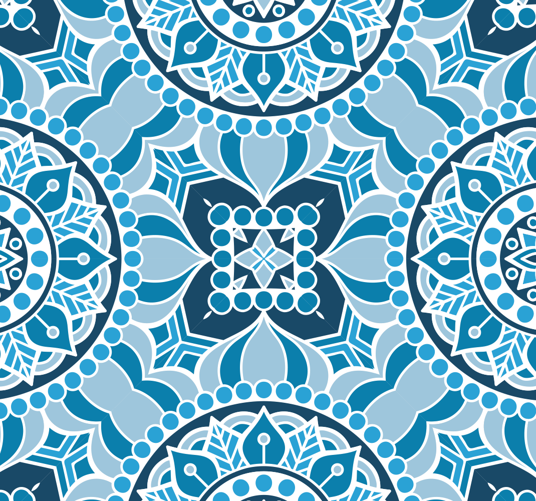 Bathroom vinyl carpet mandala style bathroom rug - TenStickers
