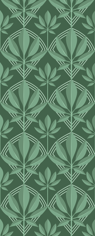 Bathroom vinyl carpet art deco small green leaves - TenStickers