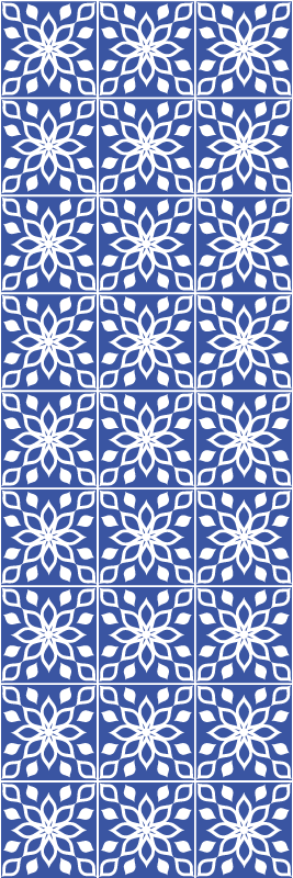 Bathroom vinyl carpet in blue southern tile design - TenStickers