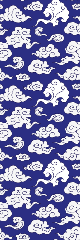 Bathroom vinyl carpet with white clouds on blue - TenStickers