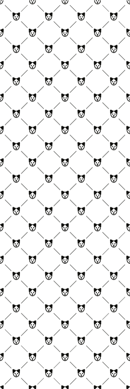 Bathroom vinyl carpet with black and white dog pattern - TenStickers