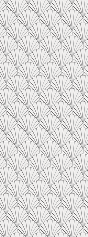 Bathroom vinyl carpet with art deco white shells - TenStickers
