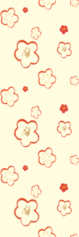 Bathroom vinyl carpet with red and cream daphne pattern - TenStickers