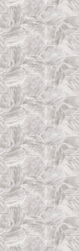 Bathroom vinyl carpet in gold marble hexagonal pattern - TenStickers