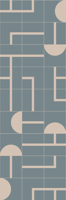 Bathroom vinyl carpet in greyish blue geometric design - TenStickers