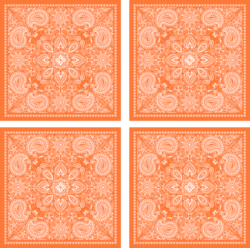 Bathroom vinyl carpet paisley tile design - TenStickers