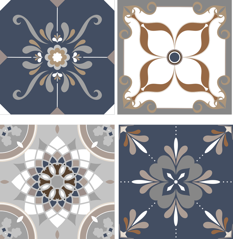 Bathroom vinyl carpet classic flowers design - TenStickers