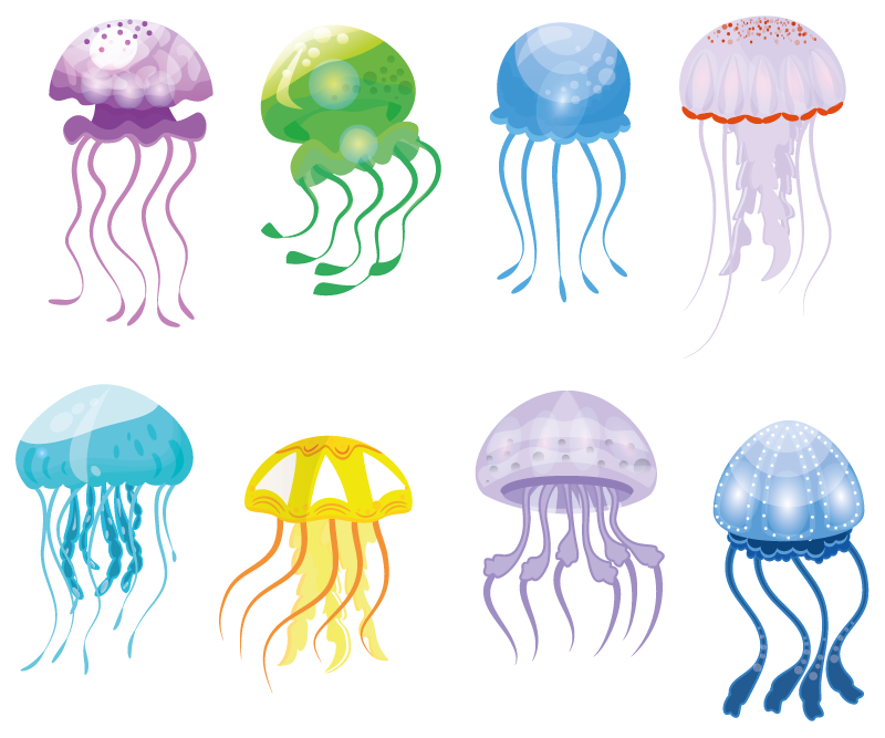 Jellyfish colours bathroom vinyl carpet - TenStickers
