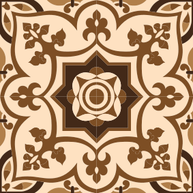 Bathroom vinyl carpet with brown spanish tile pattern - TenStickers