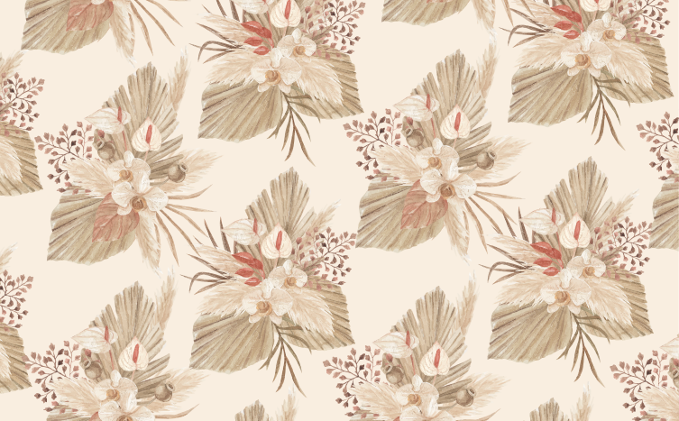 Bathroom vinyl carpet dried flower and pampas grass - TenStickers