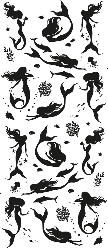 Bathroom vinyl carpet mermaid shower vinyl - TenStickers