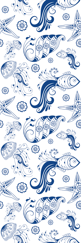 Bathroom vinyl carpet ornamental sea life shower - TenStickers