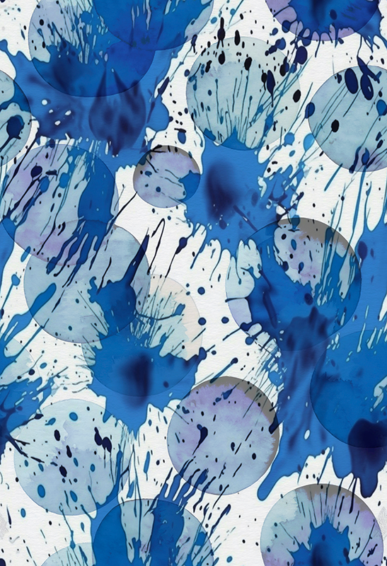 Bathroom vinyl carpet blue ink circles - TenStickers