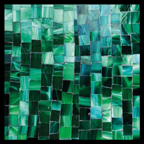 Bathroom vinyl carpet in gradient green mosaic - TenStickers