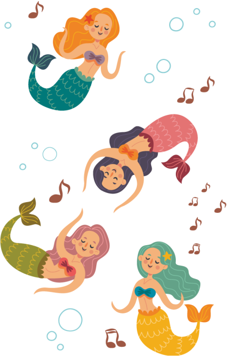 Dancing mermaids bathroom vinyl carpet - TenStickers