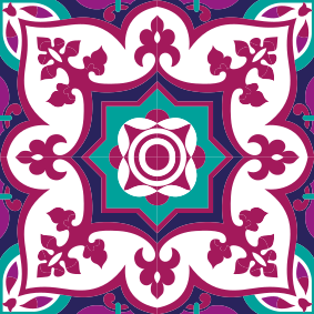 Bathroom vinyl carpet in pink moroccan tile design - TenStickers