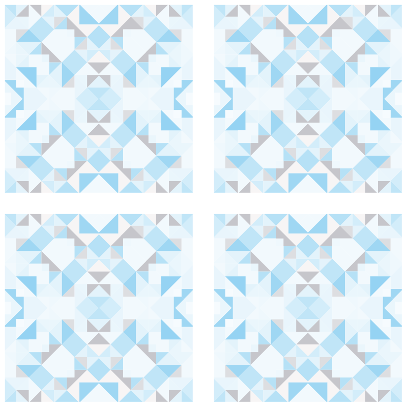 Bathroom vinyl carpet vintage blue grey tile sticker - TenStickers