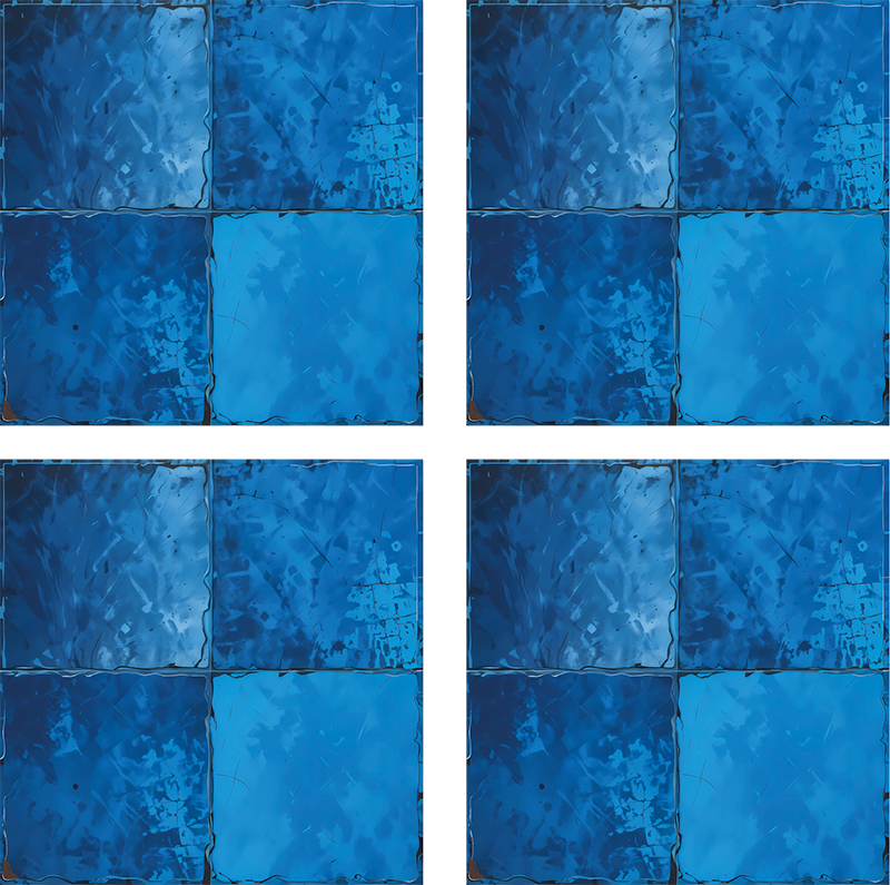 Bathroom vinyl carpet in marine blue square pattern - TenStickers