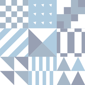 Bathroom vinyl carpet with geometric blue design - TenStickers