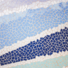 Bathroom vinyl carpet in blue small irregular tiles - TenStickers