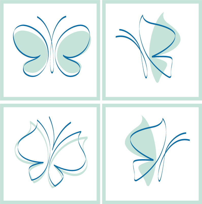 Bathroom vinyl carpet with butterfly tile design - TenStickers