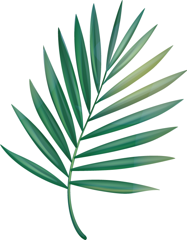 Leaf palm bathroom vinyl carpet - TenStickers