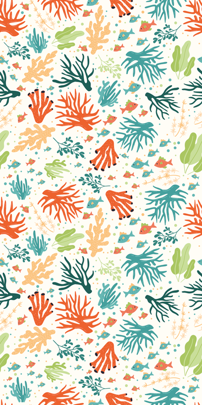 Bathroom vinyl carpet colorful coral design - TenStickers