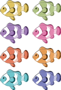 Bathroom vinyl carpet clown fish shower screen decals - TenStickers