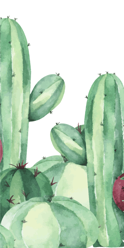 Cactus plants bathroom vinyl carpet - TenStickers