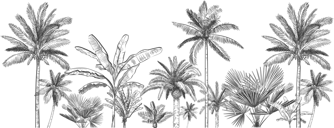 Bathroom vinyl carpet tropical trees design - TenStickers